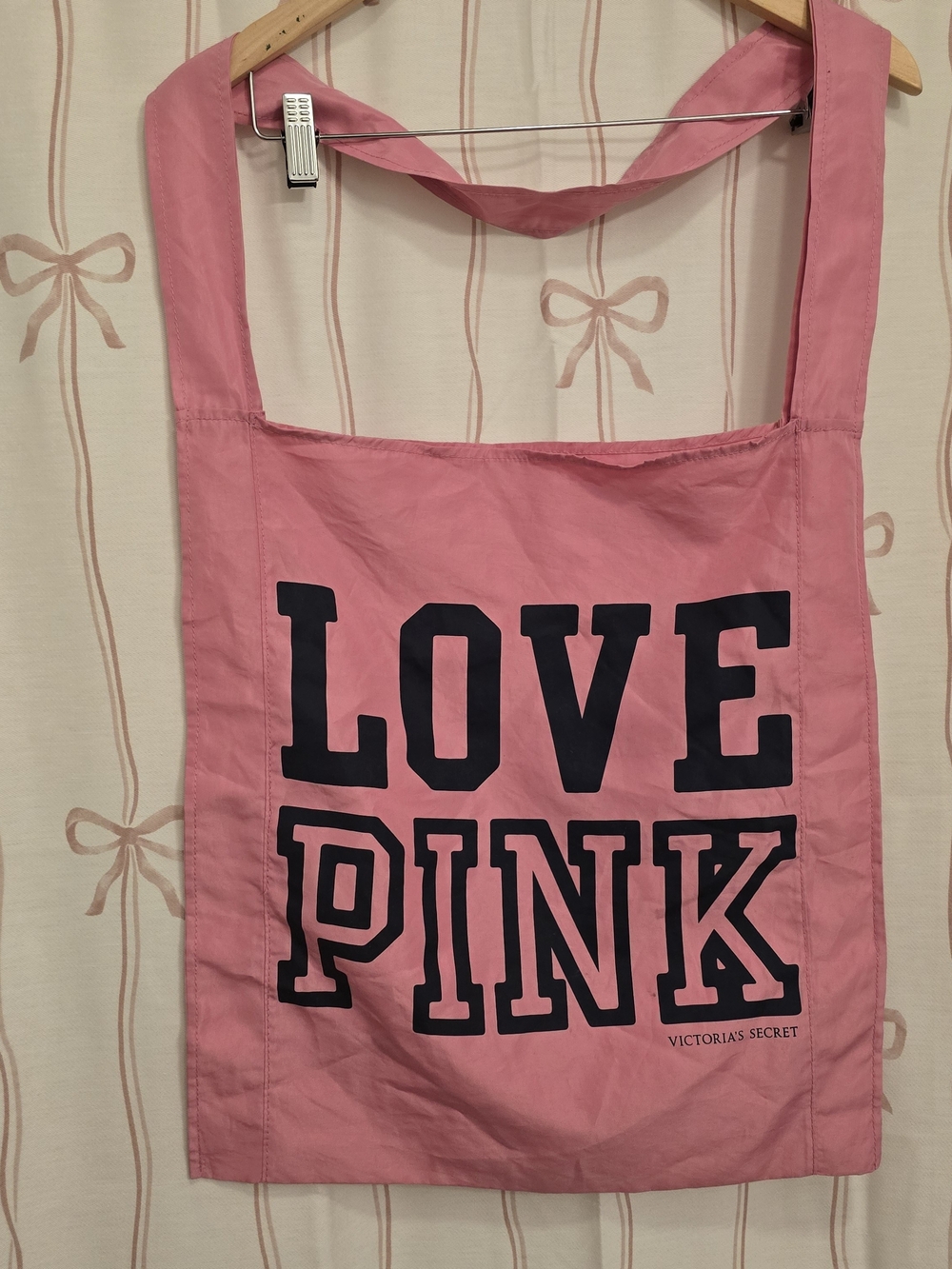 Y2K Victoria's Secret Love Pink Reusable Tote Bag in Pink